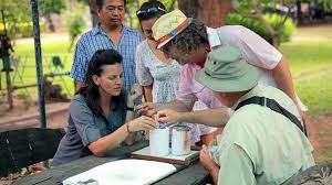 Bernie Ron And I Get An Up Close And Personal Look At Several Milky Blue Sapphires Www Gemhunter Com Travel Channel Shows Travel Channel Gem Hunt