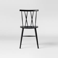 Metal kitchen chairs padded back. Becket Metal X Back Dining Chair Black Project 62 Target