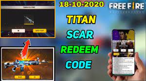 Free fire sometimes gives away some free rewards to their community in form of redeem codes. Free Fire New Redeem Code 18 October Redeem Code Titan Scar Redeem Code Go Fast Fast Youtube