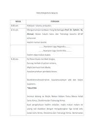 Teks Pengacara Majlis Makan Malam Tidak Formal