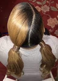 Two Ponytails Ponytails With Weave Blonde Hair Blonde And Brown Hair Dyed Hair Styles Hair Ponytails With Weave