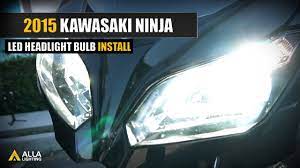 2015 Kawasaki Ninja How To Replace Motorcycle H7 Led Headlight Bulbs Headlight Bulbs Led Headlights Kawasaki Ninja
