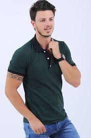 Erkek Tisort Siyah Cizgi Polo Yaka Yesil T Shirt Kombin Moda Giyim 2018 Genc Erkek Dugun Modern Cool Style Kiz Siyah Cizgiler Polo Erkek Tisort