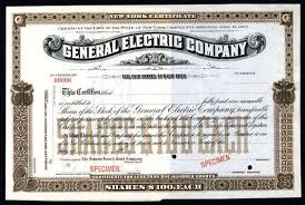 Know what a stock certificate is. General Electric Company Historic 1892 Ca 1909 Specimen Stock Certificate Dow Chemical Dow Jones Index Stock Certificates