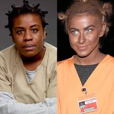 A french cosplayer was barred from wearing a £2,700 costume in the finals of a competition after she faced allegations of 'blackface'. Julianne Hough Blackface Crazy Eyes Actress Breaks Her Silence E Online