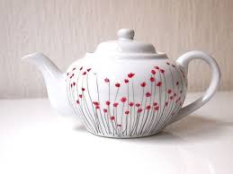 Hand Boden Mohn Malte Limoges Porzellan Teekanne Boden Hand Limoges Mohnmalte Porzellan Real Teekanne Painted Teapot Tea Pots Ceramic Teapots