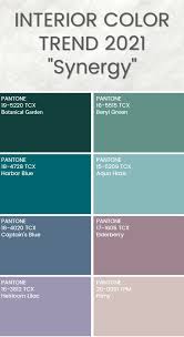 2 dominant shades will be a trend throughout the year and a source of inspiration in interior design. Synergy A Palette Of Peaceful And Nurturing Hues Design Color Trends Trending Paint Colors Color Trends