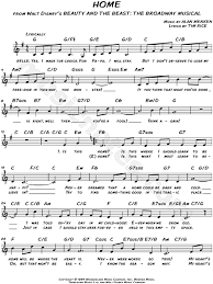 Home From Beauty And The Beast The Broadway Musical Sheet Music Leadsheet In G Major Download Print Sku Mn0123251