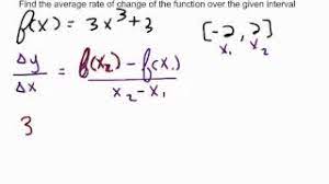 You can be given two points, as in example 1. Finding The Average Rate Of Change Over An Interval Youtube