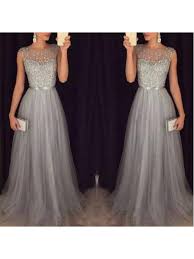 Clothing Grey Prom Dress Prom Dresses For Teens Tulle Prom Dress
