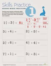 Fifth Grade Fanatics Adding Mixed Fractions Mixed Fractions Fractions Worksheets