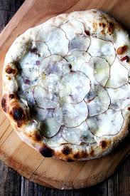 Potato Pizza With Bacon And Creme Fraiche Food Creme Fraiche Recipes