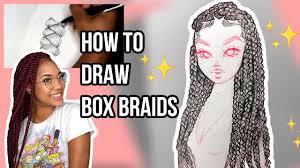Draw a braid on the head. How To Draw Box Braids Christina Lorre Youtube