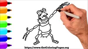 How To Draw Pt Flea A Bug S Life A Bug S Life Drawings Drawing Tutorial