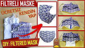 Filtreli Maske Nasil Yapilir How To Make Filtered Mask Dikis Hocam Youtube Dikis Maskeler Orgu Motifleri