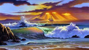 Beach art vinyl canvas art fine art landscape artist prints beach paintings material. Beach Paintings Wallpapers Top Free Beach Paintings Backgrounds Wallpaperaccess