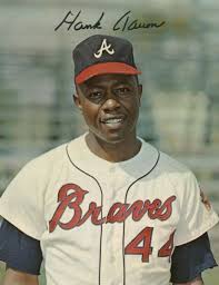 Dusty baker atlanta braves lovin those old uniforms atlanta braves baseball braves braves atlanta braves home uniform 1968 white uniform with blue pinstripes braves across the front. Autographed Hank Aaron Print Print Wisconsin Historical Society