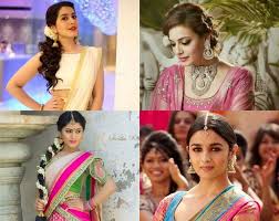 Short hair hairstyle in saree. Ten Traditional Hairstyles To Complete Your Half Saree Look