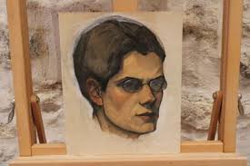 Jean BURKHALTER (1895-1982), Portrait de jeune homme, gouach