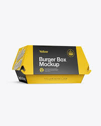 Psd file consists of smart objects. Burger Box Mockup Half Side View In Box Mockups On Yellow Images Object Mockups Burger Box Box Mockup Iphone Mockup Free