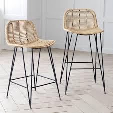Wisteria Scoop Stool Furniture Wicker Bar Stools Midcentury Modern Dining Chairs
