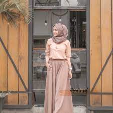 Celana kulot, bawahan wanita, celana model sekarang Jual Modis Set Baju Atasan Wanita Setelan Kulot Setelan Baju Dan Rok Beige Kota Bandung Baju Hijab Muslim Tokopedia