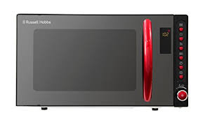 Russell Hobbs Rhm2080br 20 Litres Noir Numerique A Micro Ondes Rouge Poignee Et Boutons Micro Onde Poignee