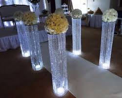 Wedding Decoration 6 Acrylic Crystal Pillar Aisle With Led Light Table Centerpieces For Home Wedding Party Wedding Columns Wedding Pillars Wedding Walkway