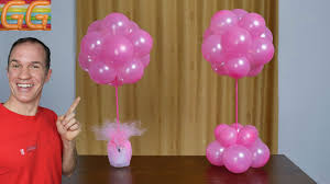 Centros decoracion mesas con descuento. Centros De Mesa Para Bautizo O Baby Shower Decoracion Con Globos Gustavo Gg Topiario Youtube