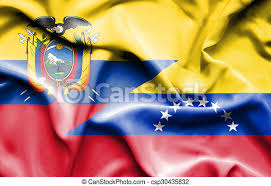 From top to bottom yellow, blue and red. Waving Flag Of Venezuela And Ecuador Canstock