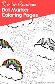 Free coloring printable pages to print for kids. R Is For Rainbow Dot Marker Coloring Pages Simple Fun For Kids