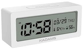 Amazon Com Kadams Battery Digital Alarm Clock With Snooze Backlight Calendar Month Date Day Temperature And Humidity Clock Digital Alarm Clock Alarm Clock