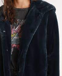 Bleu bleu bleu blanc mélangé, longue pile fausse fourrure de raton laveur, fourrure pelucheuse de haute densité pour l'artisanat de diy, veste vers le bas, hoodie, écharpe, réchauffeur d'hiver, collier de manteau Manteau Court En Fausse Fourrure Bleu 323346602a06 Pimkie