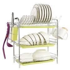 Deepali stainless steel kitchen single bowl with drain board sinks. 3 Tier Chrome Dish Drainer Rack Kitchen Storage W Draining Board L On Sale Overstock 31229004