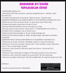 Diyanet i̇şleri başkanlığı aracılığıyla yayına giren 2021 dini günler listesi'ne göre, 2021 senesinde muharrem ayının 1. Muharrem Ayi Ilk Gun Yapilacaklar Listesi Mekteb