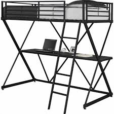 The dhp miles metal loft bed with desk lets you save on floor space wherever and however you want! Dhp X Shaped Metal Twin Loft Bed With Desk In Black 5440096