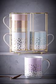 Set Of 4 Confetti Stacking Mugs In 2020 Mugs Mugs Set Cool Kitchen Gadgets