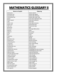 Math Glossary Ii
