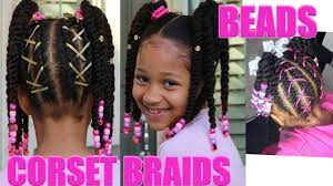 Braids Beads Corset Ribbon Little Girls 4a C Natural Hair Youtube Little Black Girls Braids Braids With Beads Natural Hair Styles