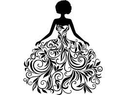 Black Woman Wedding Dress Nubian Princess Queen Afro Hair African American Female Svg Eps Png Vect Dress Clipart Wedding Dresses With Flowers Free Art Prints