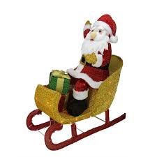 Guangzhou happy island toys co., ltd. Northlight 29 5 Red And White Santa Claus In Sleigh With Gift Box Christmas Outdoor Decor Target