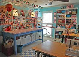 Is your home office or craft room in desperate need of some storage? Sew Crafty Angel Craft Room Ideas Craft Room Design Sewing Room Inspiration Dream Craft Room