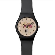 Pink And Orange Flower Bouquet On Peach Background Wristwatch Zazzle Com Matte Watches Wrist Watch Peach Background