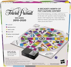 Jun 17, 2021 · pop culture trivia questions and answers. Buy Hasbro Gaming Trivial Pursuit Decades 2010 To 2020 Board Game For Adults And Teens Pop Culture Trivia Game For 2 To 6 Players Ages 16 And Up Online In Turkey B08tq74d5t