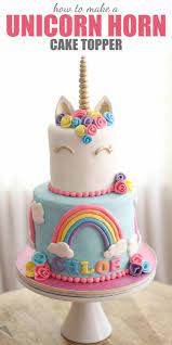 How To Make A Unicorn Horn Cake Topper Video Tutorial Cake Unicorn Desserts Unicorn Birthday Cake