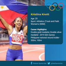 Manila, philippines — kristina knott, the philippines' sprint queen, is a woman of her word. Olympian Fact Sheet Kristina Knott Athletics Philstar Com