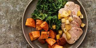Roasted Pork Loin With Apple Jus And Sweet Potato Recipe Self Healthy Pork Recipes Healthy Pork Pork Recipes