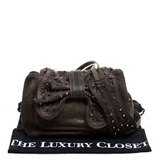 3 1 Phillip Lim Khaki Leather Bow Studded Edie Shoulder Bag