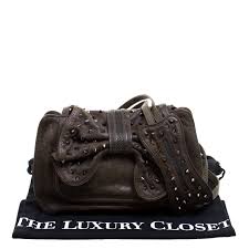 3 1 phillip lim khaki leather bow studded edie shoulder bag