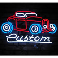 Neon Sign Custom Hot Rod Garage Muscle Car Shop Open Sign Mancave Man Cave Neon Signs Neon Neon Lighting